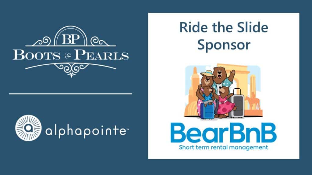 Sponsor slide: BearBnB, Ride the Slide sponsor