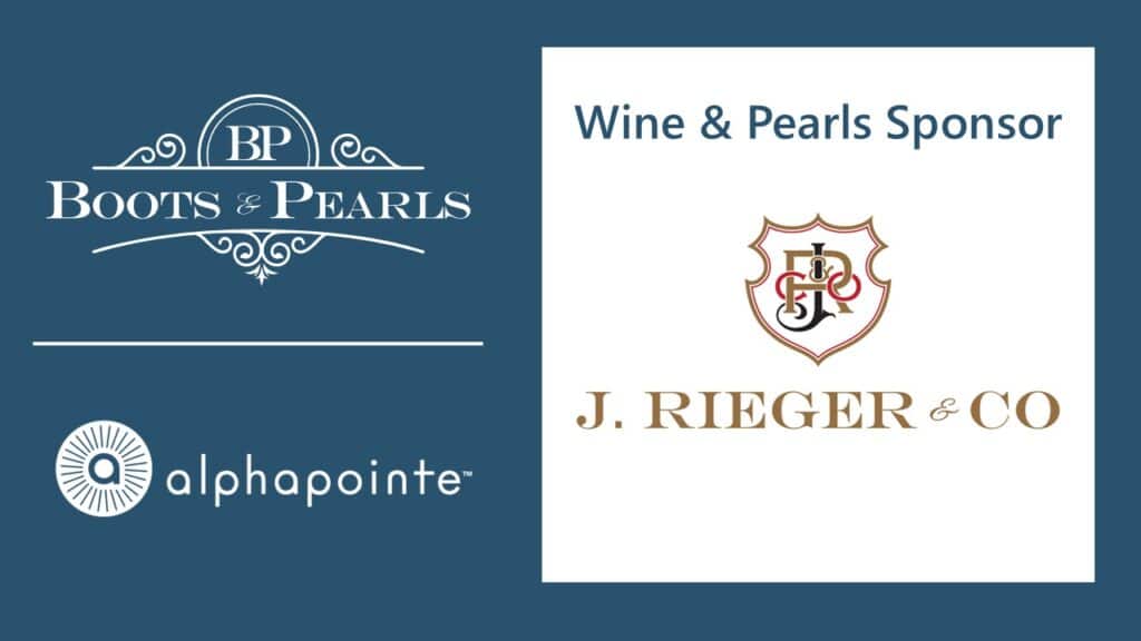 Sponsor slide, J. Rieger & Co., Wine & Pearls sponsor