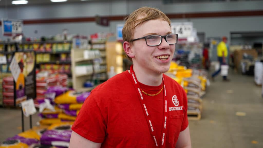 This is Logan. He just got a job at a hardware store where he has been recognized for his great work ethic. 