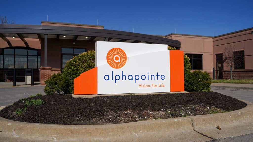 This is the Alphapointe sign in front of the Life Skills Campus.
