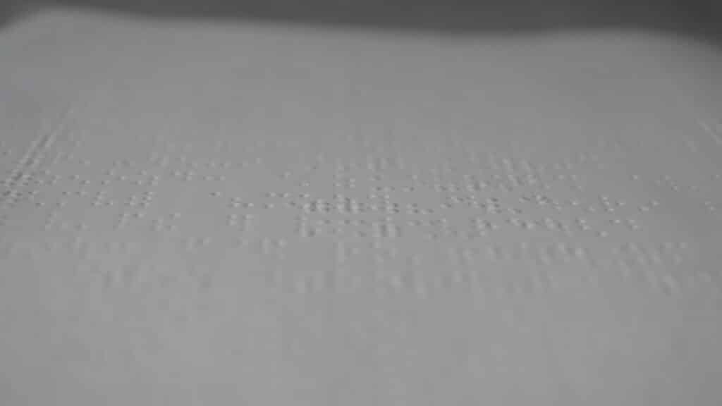 This is a picture of a page of Braille. 